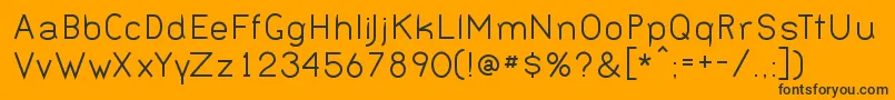 Czcionka BERNN    – czarne czcionki na pomarańczowym tle