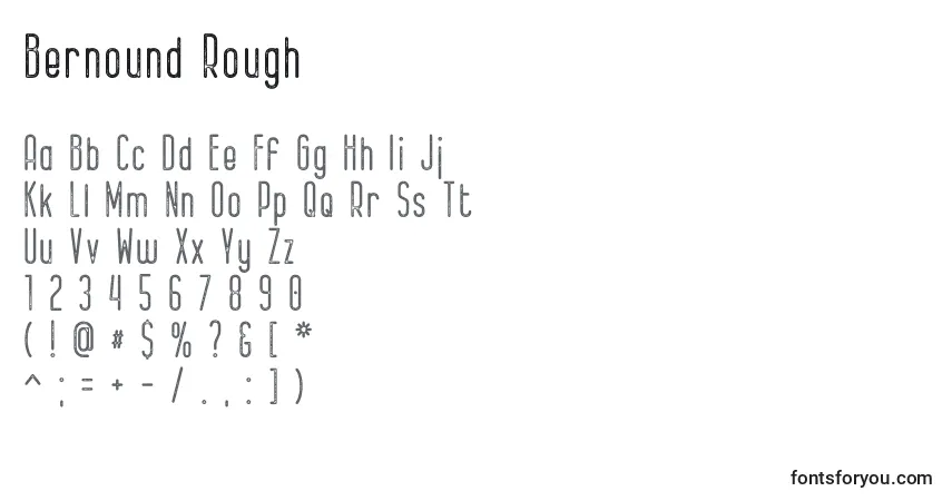 A fonte Bernound Rough – alfabeto, números, caracteres especiais