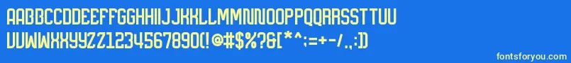 フォントBerryl Sans DEMO font – 黄色の文字、青い背景