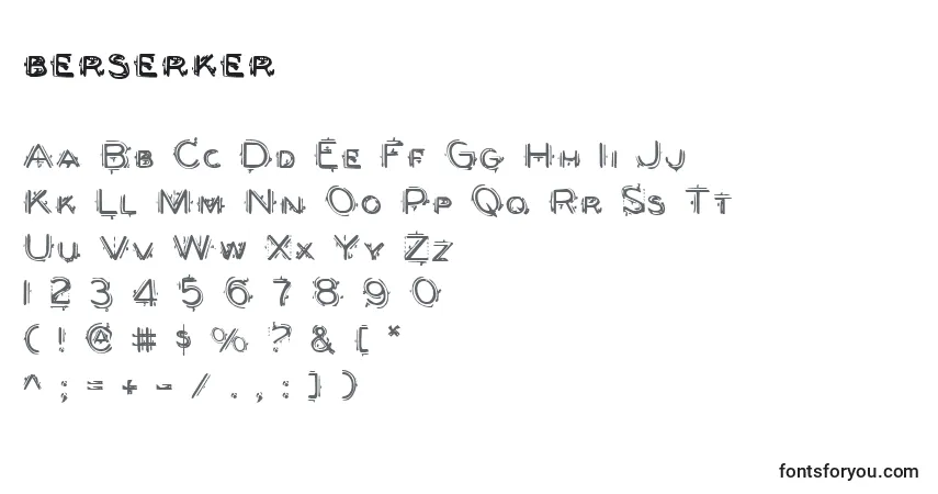 Berserker (121126)フォント–アルファベット、数字、特殊文字