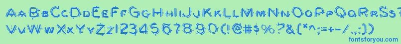 berserker Font – Blue Fonts on Green Background