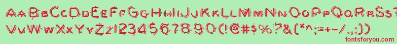 berserker Font – Red Fonts on Green Background