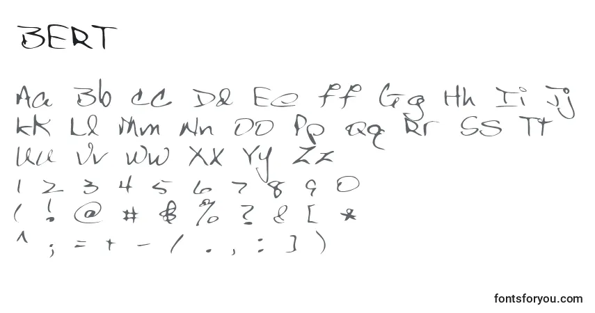 Schriftart BERT     – Alphabet, Zahlen, spezielle Symbole