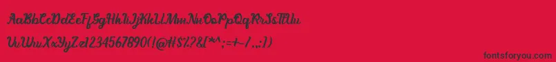 BerthanyFree Font – Black Fonts on Red Background