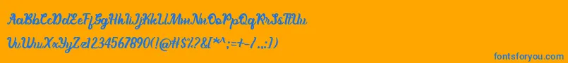 BerthanyFree Font – Blue Fonts on Orange Background