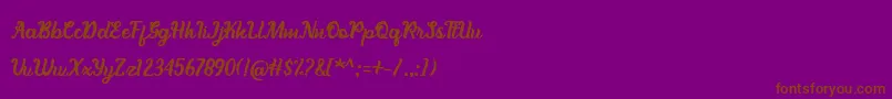 BerthanyFree Font – Brown Fonts on Purple Background