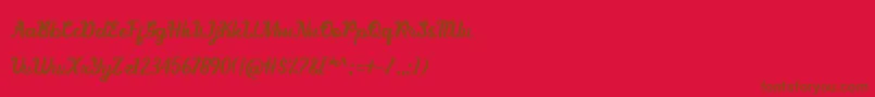 BerthanyFree Font – Brown Fonts on Red Background