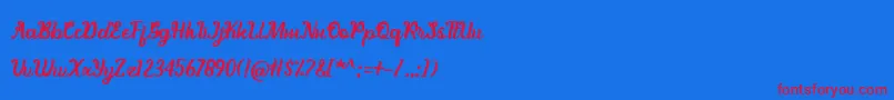 BerthanyFree Font – Red Fonts on Blue Background