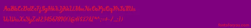 BerthanyFree Font – Red Fonts on Purple Background