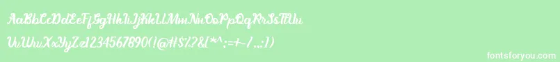 BerthanyFree Font – White Fonts on Green Background
