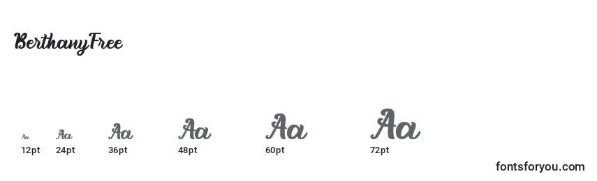 BerthanyFree Font Sizes