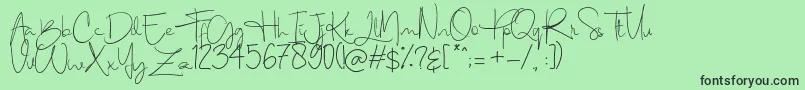 Berthy Font – Black Fonts on Green Background