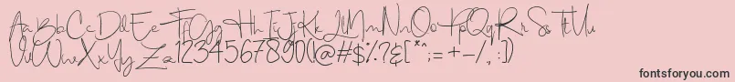 Berthy Font – Black Fonts on Pink Background