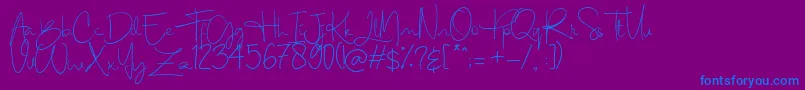 Berthy Font – Blue Fonts on Purple Background