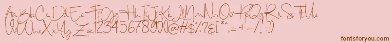 Berthy-fontti – ruskeat fontit vaaleanpunaisella taustalla