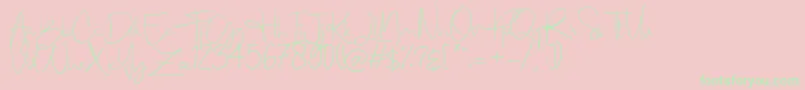 フォントBerthy – ピンクの背景に緑の文字