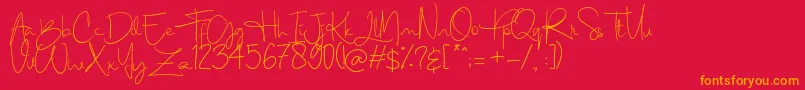 Berthy Font – Orange Fonts on Red Background
