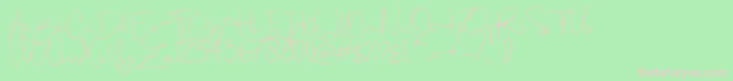 フォントBerthy – 緑の背景にピンクのフォント