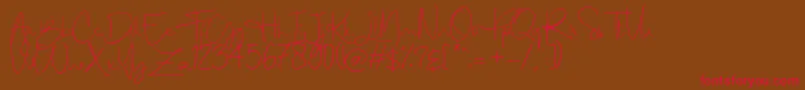 Czcionka Berthy – czerwone czcionki na brązowym tle