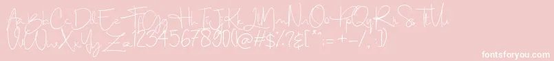 フォントBerthy – ピンクの背景に白い文字
