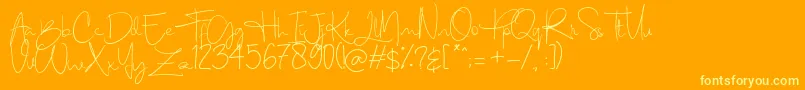 Berthy Font – Yellow Fonts on Orange Background