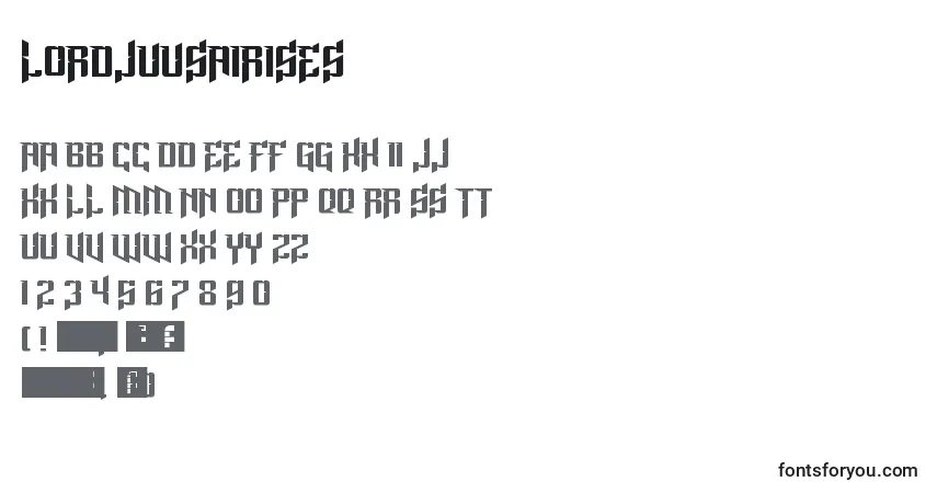 Czcionka LordJuusaiRises – alfabet, cyfry, specjalne znaki