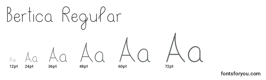 Bertica Regular Font Sizes