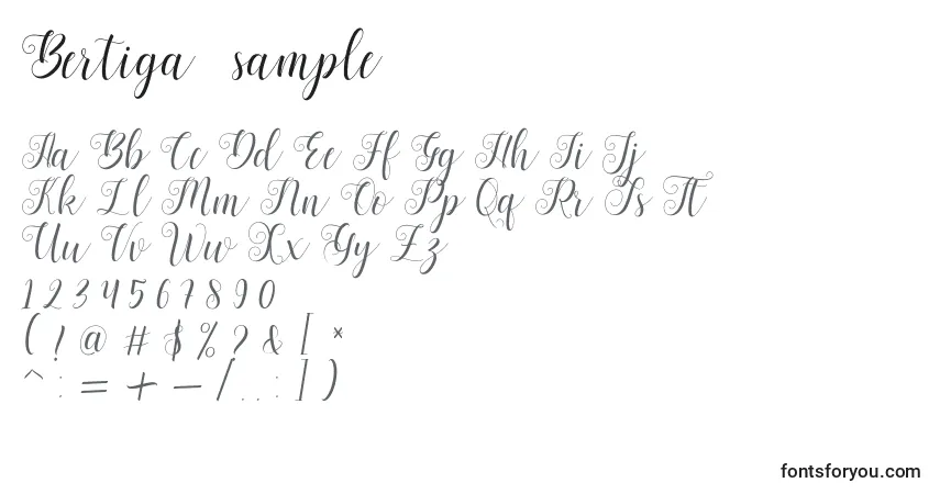 Bertiga   sample-fontti – aakkoset, numerot, erikoismerkit