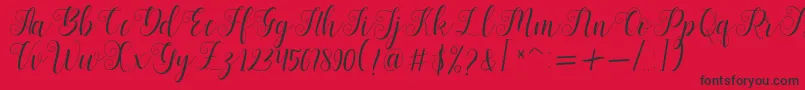 Bertiga   sample Font – Black Fonts on Red Background