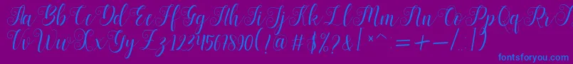 Bertiga   sample Font – Blue Fonts on Purple Background