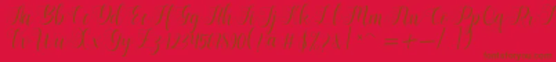 Bertiga   sample-fontti – ruskeat fontit punaisella taustalla