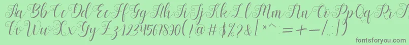 Bertiga   sample Font – Gray Fonts on Green Background