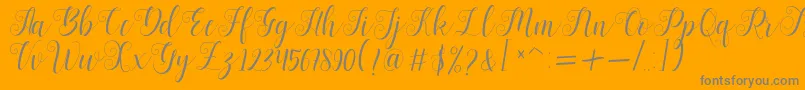 Bertiga   sample Font – Gray Fonts on Orange Background