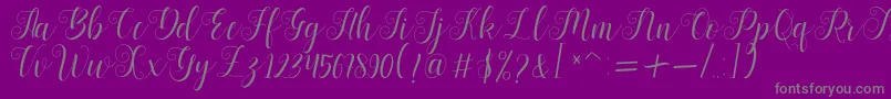 Bertiga   sample Font – Gray Fonts on Purple Background