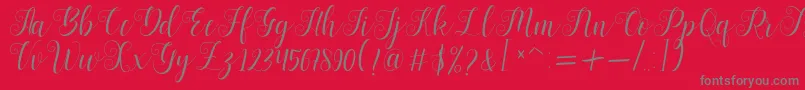 Bertiga   sample Font – Gray Fonts on Red Background