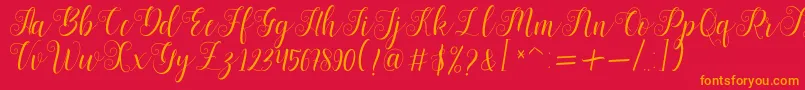 More about Bertiga sample Font Bertiga sample Font – Orange Fonts on Red Background