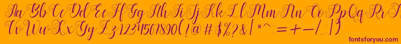 Bertiga   sample Font – Purple Fonts on Orange Background