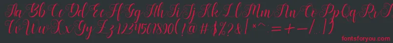 Bertiga   sample Font – Red Fonts on Black Background