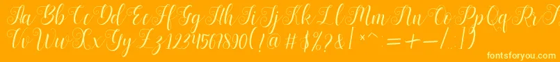 fuente Bertiga   sample – Fuentes Amarillas Sobre Fondo Naranja