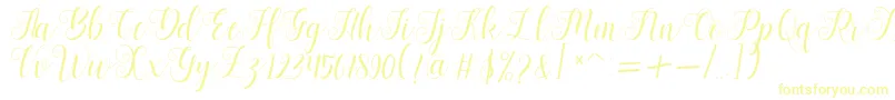 Bertiga   sample-Schriftart – Gelbe Schriften