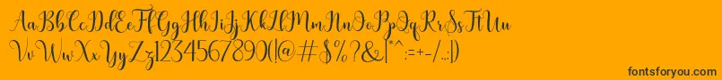 bertilda-Schriftart – Schwarze Schriften auf orangefarbenem Hintergrund