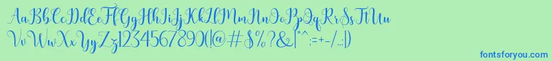 bertilda Font – Blue Fonts on Green Background