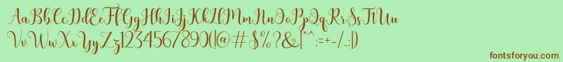 bertilda Font – Brown Fonts on Green Background