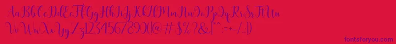 bertilda Font – Purple Fonts on Red Background