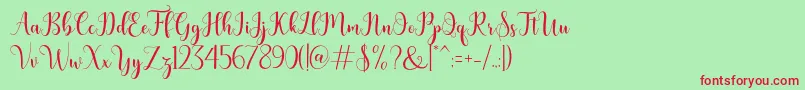 bertilda Font – Red Fonts on Green Background