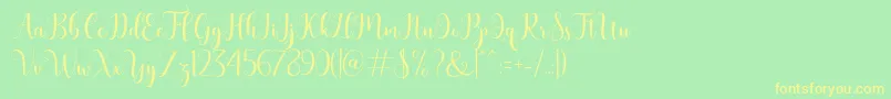 bertilda Font – Yellow Fonts on Green Background