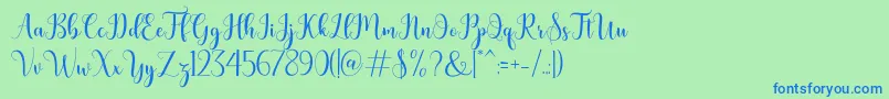 bertilda-fontti – siniset fontit vihreällä taustalla
