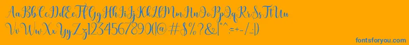 Шрифт bertilda – синие шрифты на оранжевом фоне