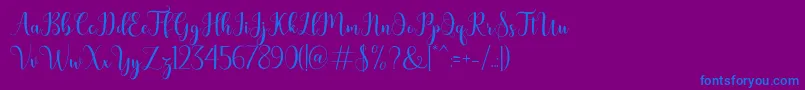 フォントbertilda – 紫色の背景に青い文字