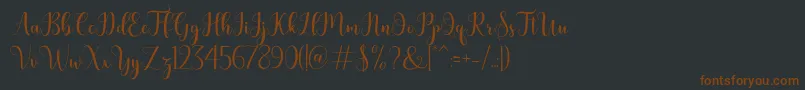 bertilda-Schriftart – Braune Schriften auf schwarzem Hintergrund